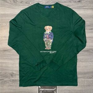 Polo by Ralph Lauren Dark Green Polo Bear Long Sleeve Tee